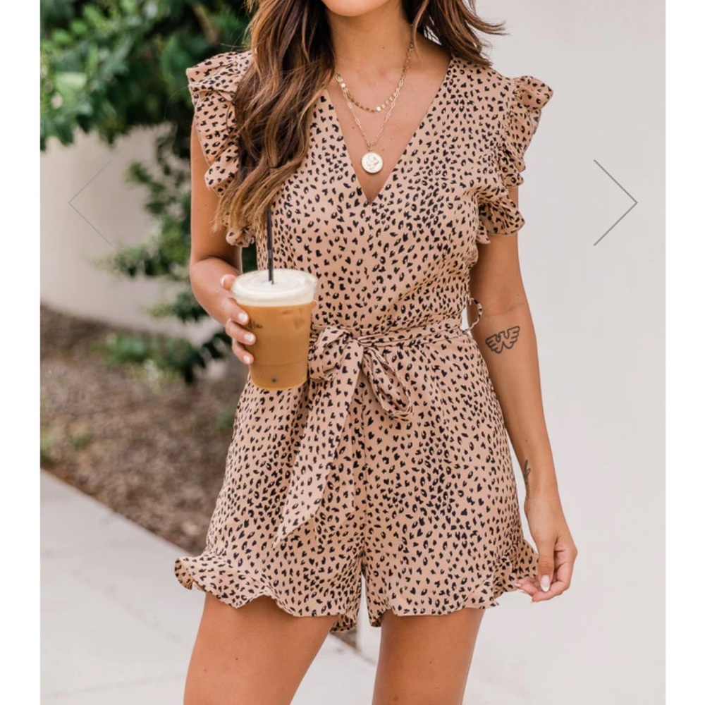 Leopard Print Romper - image 2